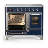 ILVE UMDIB40NR3MBC Majestic III 40 inch Induction Range with 6 Elements, 3.82 cu. ft. Total Oven Capacity (Triple Glass Door, Midnight Blue, Chrome)