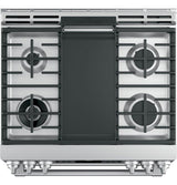 GE Cafe™ Series 30" Slide-In Front Control Dual-Fuel Double Oven with Convection Range