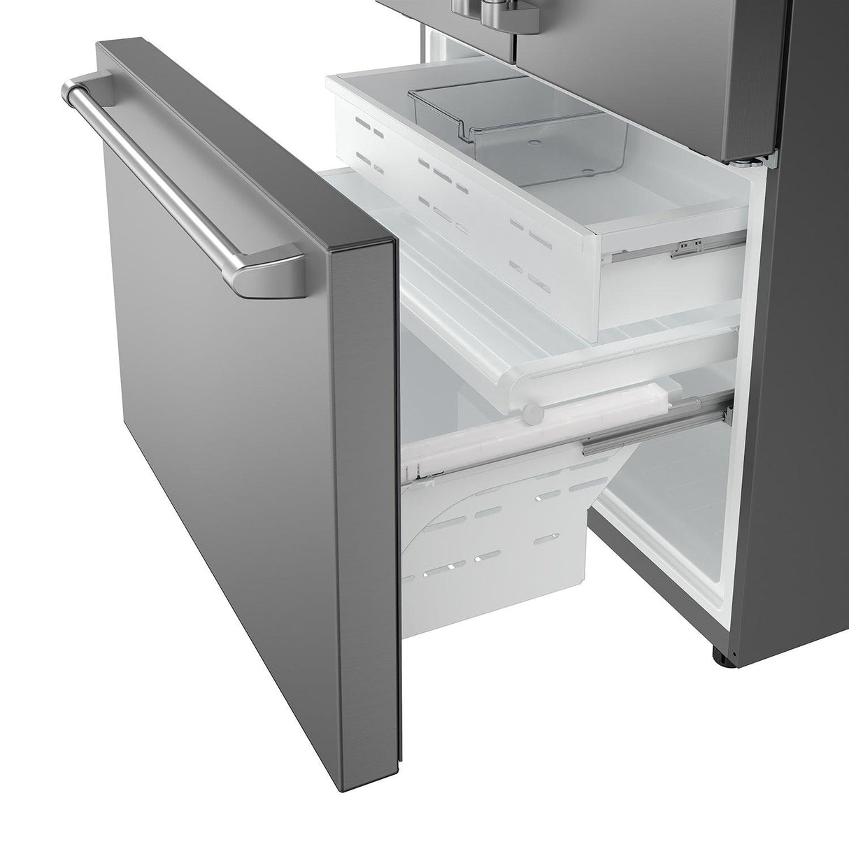 36 Inch Counter Depth Freestanding French Door Refrigerator With Internal Water and Ice
