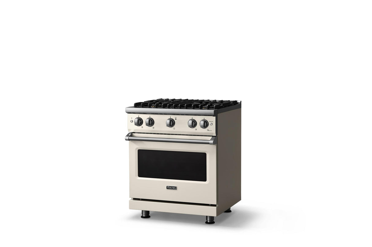 30"W. Sealed Burner Gas Range (Finish: Pure White, Trim: Polished Chrome, Fuel: Natural Gas)