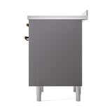 ILVE UNI366QNMPMGB Nostalgie II Noblesse 36 inch Induction Range (Solid Door, Graphite Matte, Burnished)