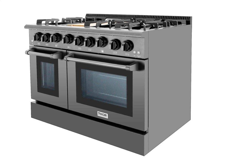 48 Inch Professional Gas Range In Black Stainless Steel