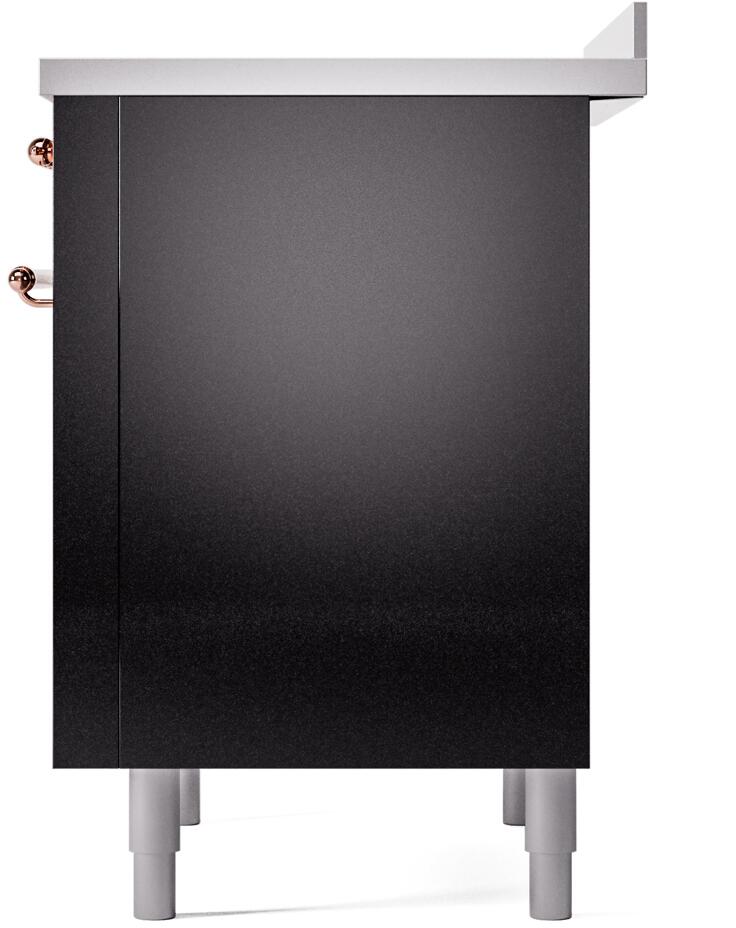 Nostalgie II 36 Inch Electric Freestanding Range in Glossy Black with Copper Trim