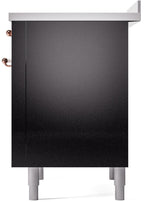Nostalgie II 36 Inch Electric Freestanding Range in Glossy Black with Copper Trim