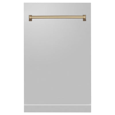 ZLINE 18 in. Autograph Edition Tallac Dishwasher Panel in Stainless Steel with Accent Handle (DPVZ-304-18) [Color: Champagne Bronze]