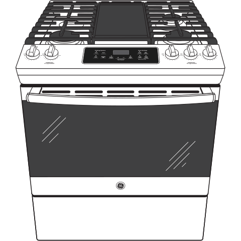 GE® 30" Slide-In Front Control Gas Range