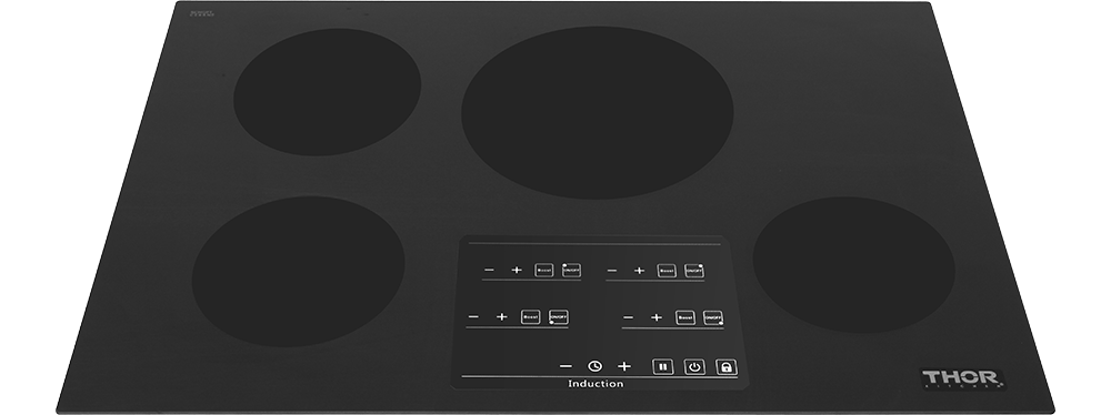 30 Inch Induction Cooktop In Black Glass With 4 Elements