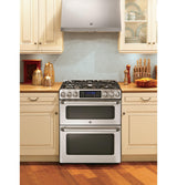 GE Cafe™ Series 30" Slide-In Front Control Gas Double Oven with Convection Range