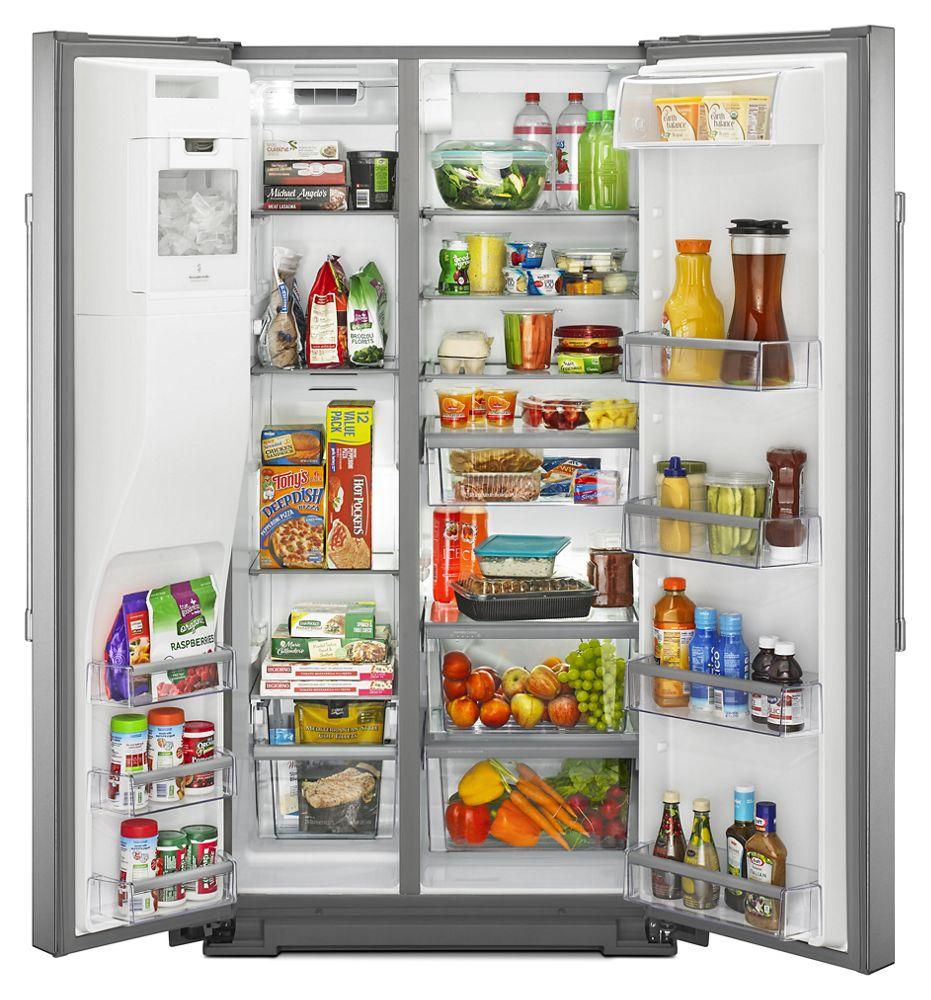 36- Inch Wide Side-by-Side Refrigerator with External Ice and Water- 26 Cu. Ft.