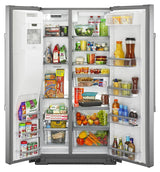 36- Inch Wide Side-by-Side Refrigerator with External Ice and Water- 26 Cu. Ft.