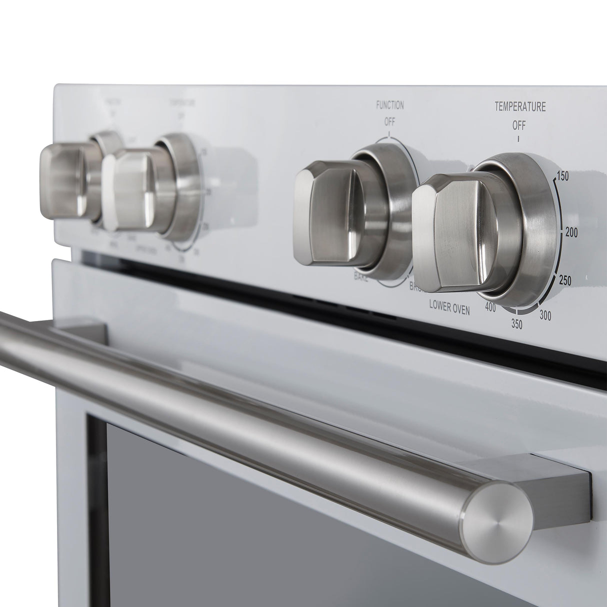 Forno Vomero 30-Inch Double Wall Oven, White, 10 cu.ft Total Capacity, 7100W Convection, Mechanical Controls, Manuel Steam Clean
