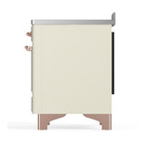 ILVE UMIB48QNR3AWP Majestic III 48 inch Induction Range with 6 Elements, 5.02 cu. ft. Total Oven Capacity (Solid Door, Antique White, Copper)