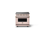36"W. Induction Range (Finish: Blush, Trim: Brushed Brass)