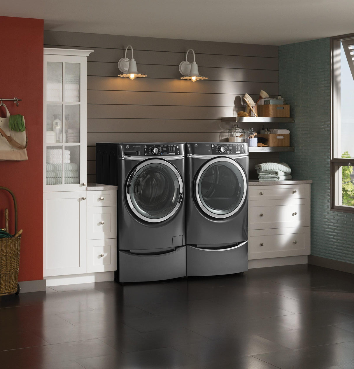 GE® 8.3 cu. ft. Capacity Front Load Gas ENERGY STAR® Dryer with Steam