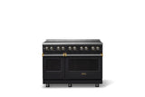 48"W. Induction Range (Finish: Onyx, Trim: Brushed Brass)