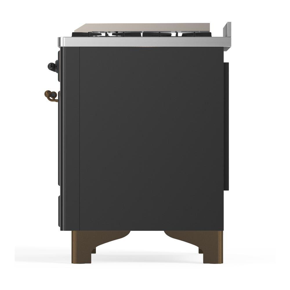 ILVE UMD40FNR3MGBLP Majestic III 40 inch Dual Fuel Range with 6 Burners and Griddle, Dual Function Burner up to 25,000 BTU (Liquid Propane, Triple Glass Door, Graphite Matte, Burnished)