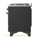 ILVE UMD40FNR3MGBLP Majestic III 40 inch Dual Fuel Range with 6 Burners and Griddle, Dual Function Burner up to 25,000 BTU (Liquid Propane, Triple Glass Door, Graphite Matte, Burnished)