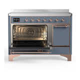 ILVE UMIB48QNR3BGP Majestic III 48 inch Induction Range with 6 Elements, 5.02 cu. ft. Total Oven Capacity (Solid Door, Blue Grey, Copper)