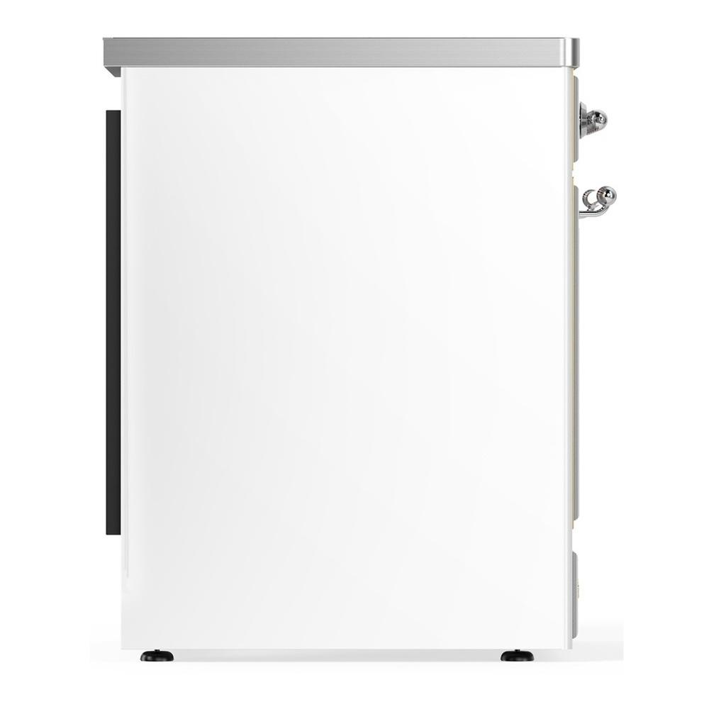 ILVE UMIB30NR3WHC Majestic III 30 inch Induction Range with 4 Elements, 4 cu. ft. Oven Capacity (Triple Glass Door, White, Chrome)