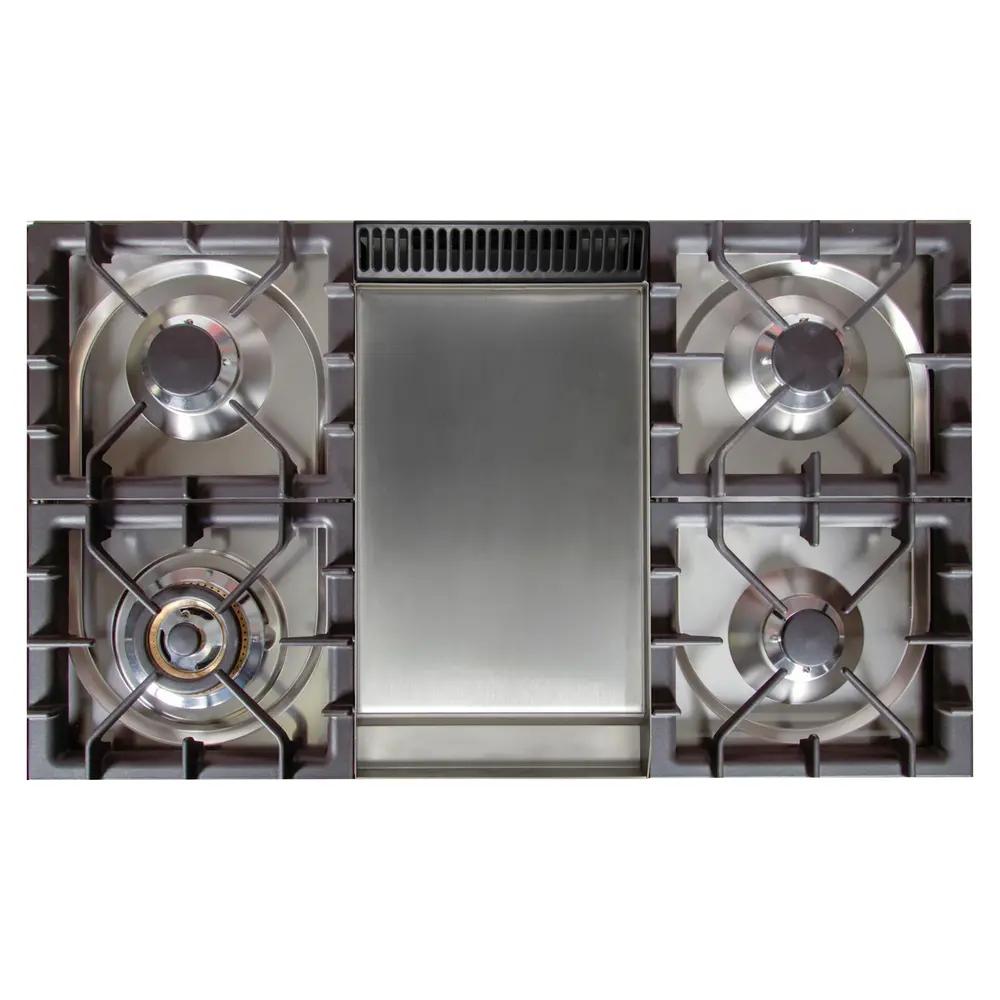 ILVE UPN90FDMPI Nostalgie I 36 inch Dual Fuel Range (Stainless Steel, Brass Trim) (Natural Gas)