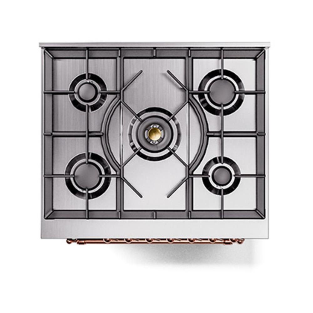 ILVE UN30NMPEGP Nostalgie II Noblesse 30 inch Dual Fuel Range (Natural Gas, Triple Glass Door, Emerald Green, Copper)