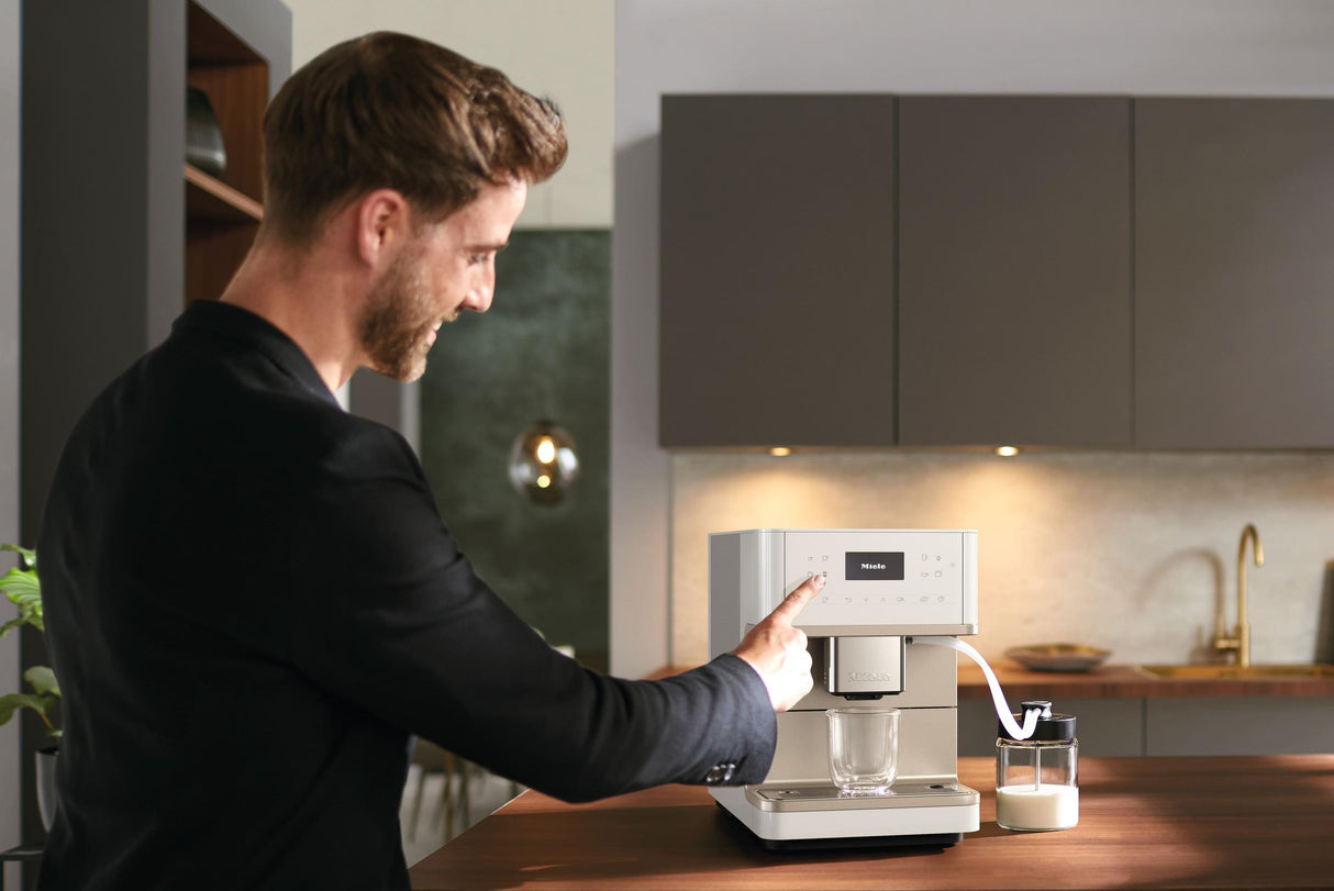 CM 6360 MilkPerfection Lotus white-CM - Countertop coffee machine With WiFi Conn@ct, high-quality milk container, and many specialty coffees.