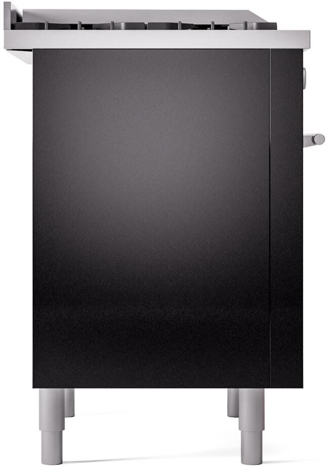 Professional Plus II 36 Inch Dual Fuel Natural Gas Freestanding Range in Glossy Black with Trim