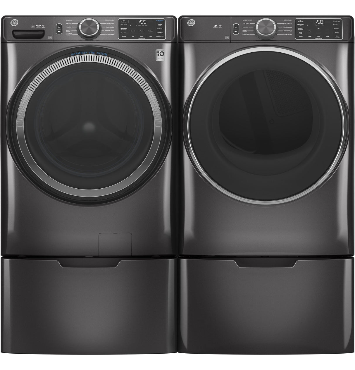 GE® 4.8 cu. ft. Capacity Smart Front Load ENERGY STAR® Washer with UltraFresh Vent System with OdorBlock™ and Sanitize w/Oxi