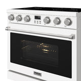 36 Inch Electric Range In White - Contemporary Professional