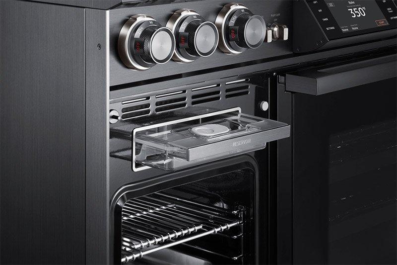 48" Pro Dual-Fuel Steam Range, Graphite Stainless Steel, Natural Gas/High Altitude