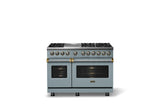 48"W. Dual Fuel Range (Burner: 6g, Finish: November Sky, Trim: Brushed Brass, Fuel: Propane)