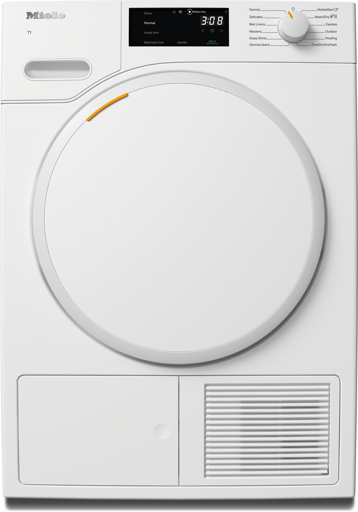 TXB360WP - T1 Heat-Pump Dryer: 18 lb (8 kg)  DirectSensor  Honeycomb drum  FragranceDos  Miele@home  DryProtect