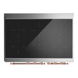 ILVE UMDIB40NR3BUP Majestic III 40 inch Induction Range with 6 Elements, 3.82 cu. ft. Total Oven Capacity (Triple Glass Door, Burgundy, Copper)