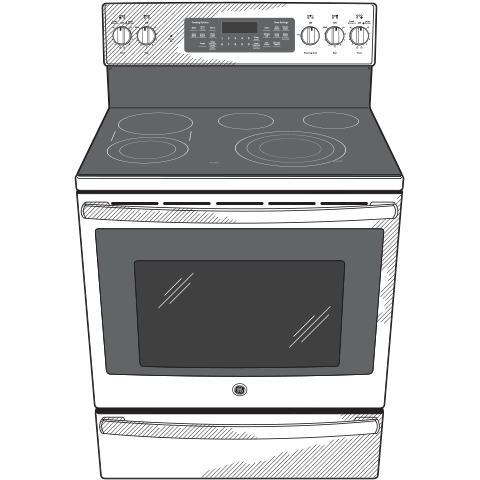 GE Profile™ 30" Smart Free-Standing Electric Convection Range