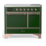 ILVE UMDIB40QNR3EGP Majestic III 40 inch Induction Range with 6 Elements, 3.82 cu. ft. Total Oven Capacity (Solid Door, Emerald Green, Copper)