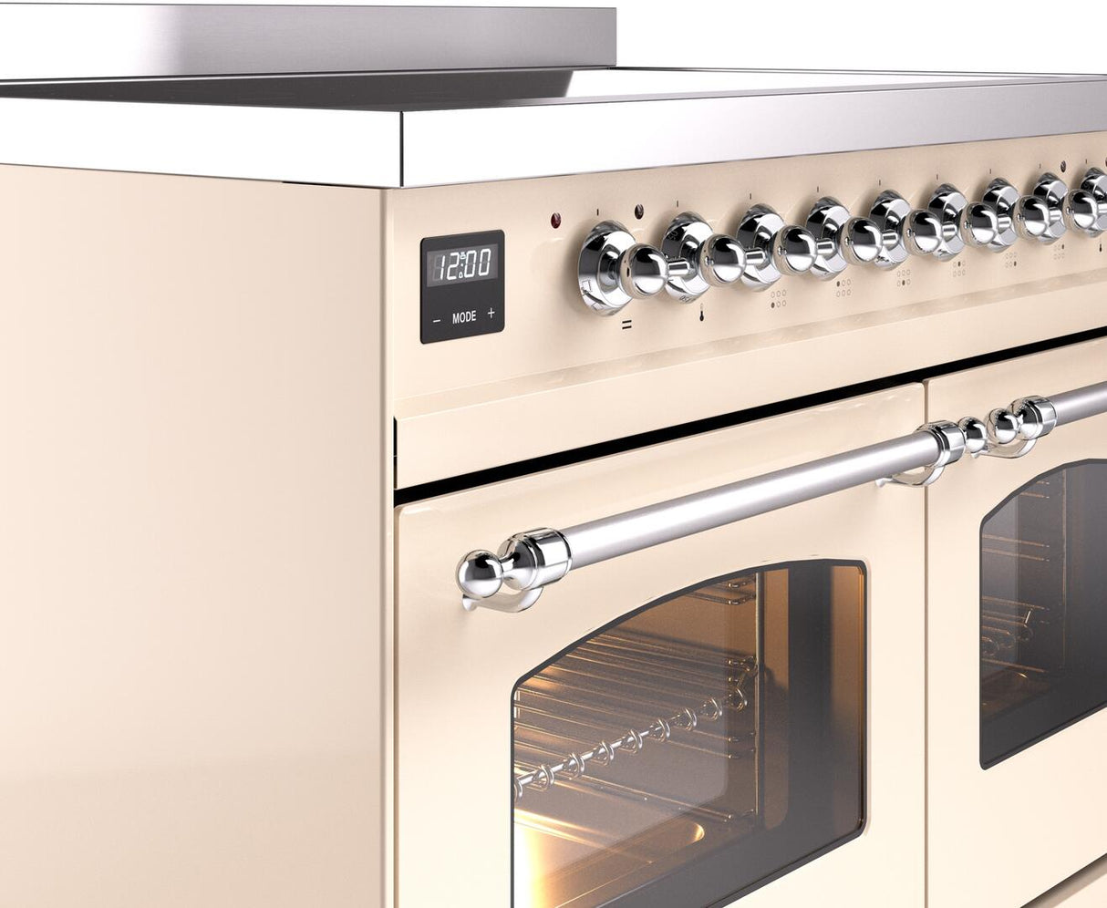 Nostalgie II 40 Inch Electric Freestanding Range in Antique White with Chrome Trim