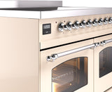 Nostalgie II 40 Inch Electric Freestanding Range in Antique White with Chrome Trim