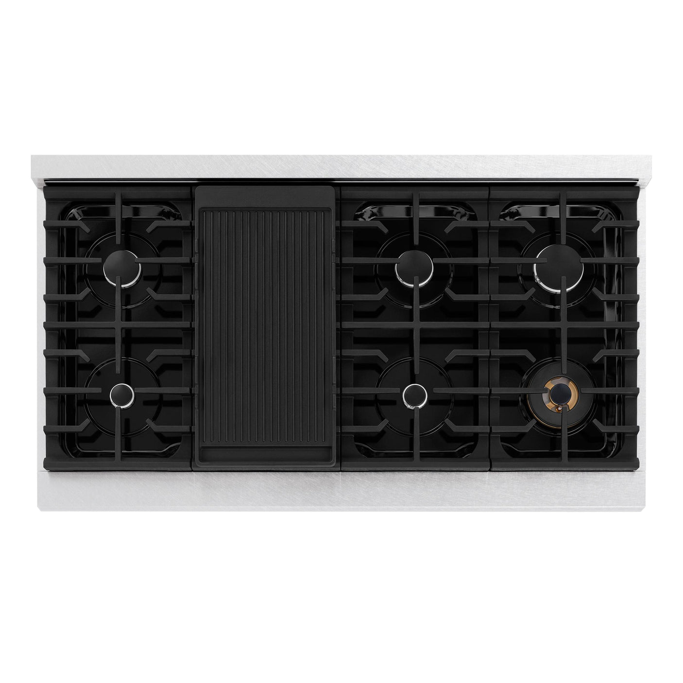 ZLINE 48 in. Paramount Gas Rangetop with 8 Burners and Porcelain Cooktop in DuraSnow' Stainless Steel (SRTS-48)