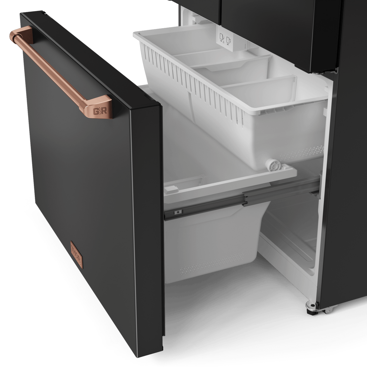 36 Inch 20.3 Cu Ft French Door Counter Depth Refrigerator With Ice Maker In Black/rose Gold  Gordon Ramsay Series