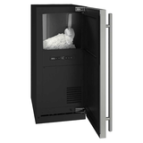 15-In Built-In Nugget Ice Machine with Door Style - Stainless Steel, Pump - Yes