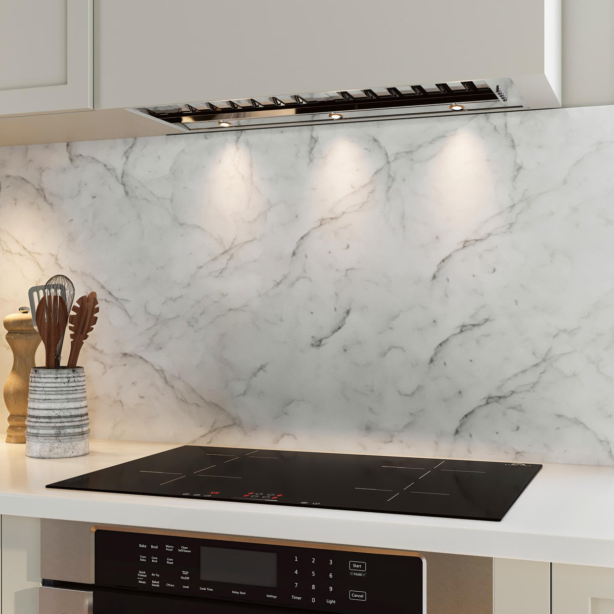 Forno Frassanito 30-Inch Insert Range Hood, 450 CFM, Stainless Steel Baffle Filters, LED Lighting