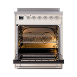 ILVE UNI304QNMPAWC Nostalgie II Noblesse 30 inch Induction Range (Solid Door, Antique White, Chrome)
