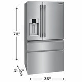 21 Cu. Ft. Counter-Depth 4-Door French Door Refrigerator