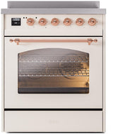 Nostalgie II 30 Inch Electric Freestanding Range in Antique White with Copper Trim