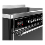 ILVE UMIB48QNR3BKC Majestic III 48 inch Induction Range with 6 Elements, 5.02 cu. ft. Total Oven Capacity (Solid Door, Glossy Black, Chrome)