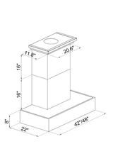 ZLINE 42 in. 1200 CFM Designer Series Wooden Wall Mount Range Hood in Butcher Block (681W-42)