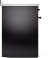 Nostalgie II 30 Inch Electric Freestanding Range in Glossy Black with Bronze Trim