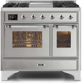 Majestic II 40 Inch Dual Fuel Liquid Propane Freestanding Range in Stainless Steel with Chrome Trim