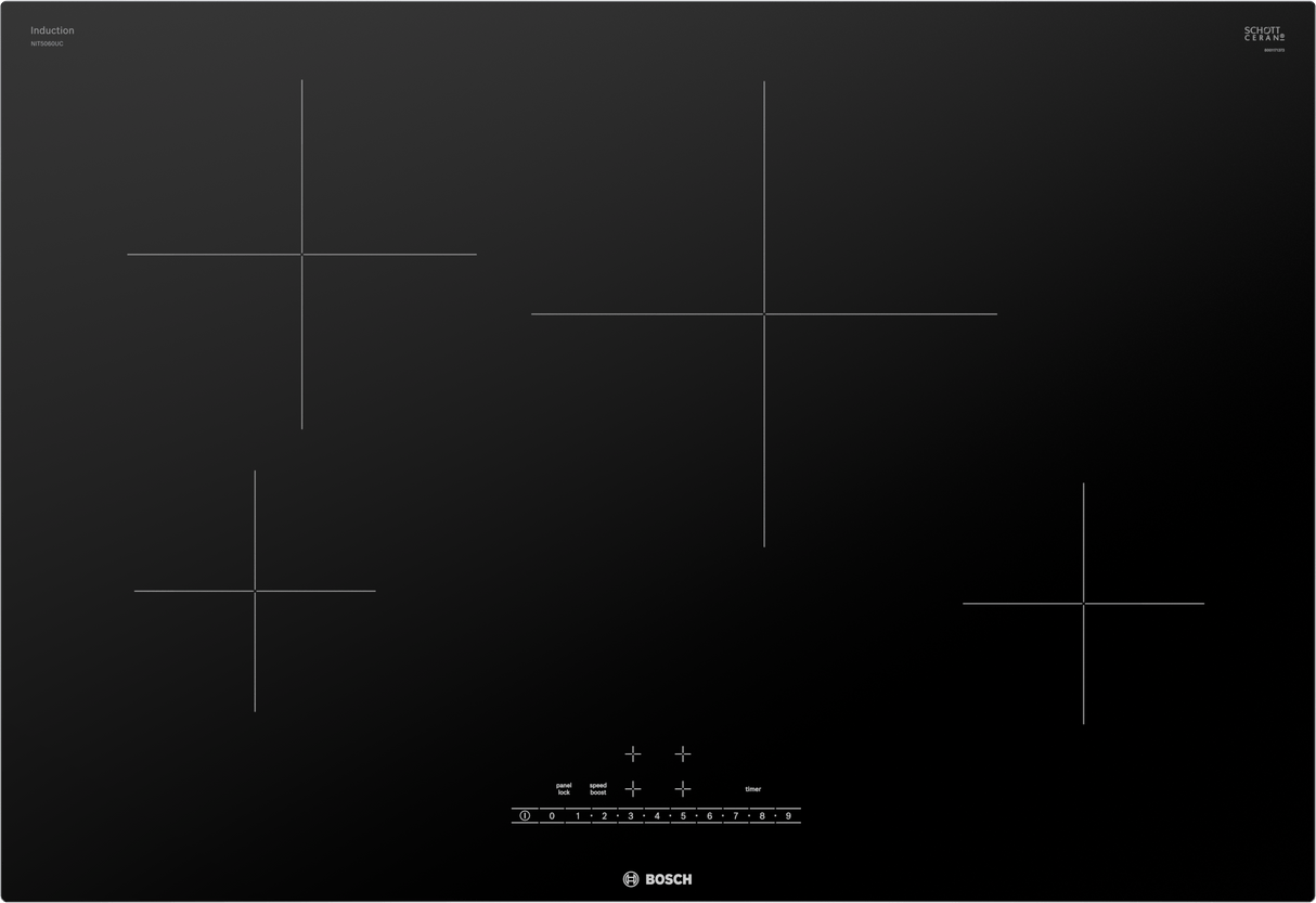 500 Series Induction Cooktop 30" Black, Without Frame