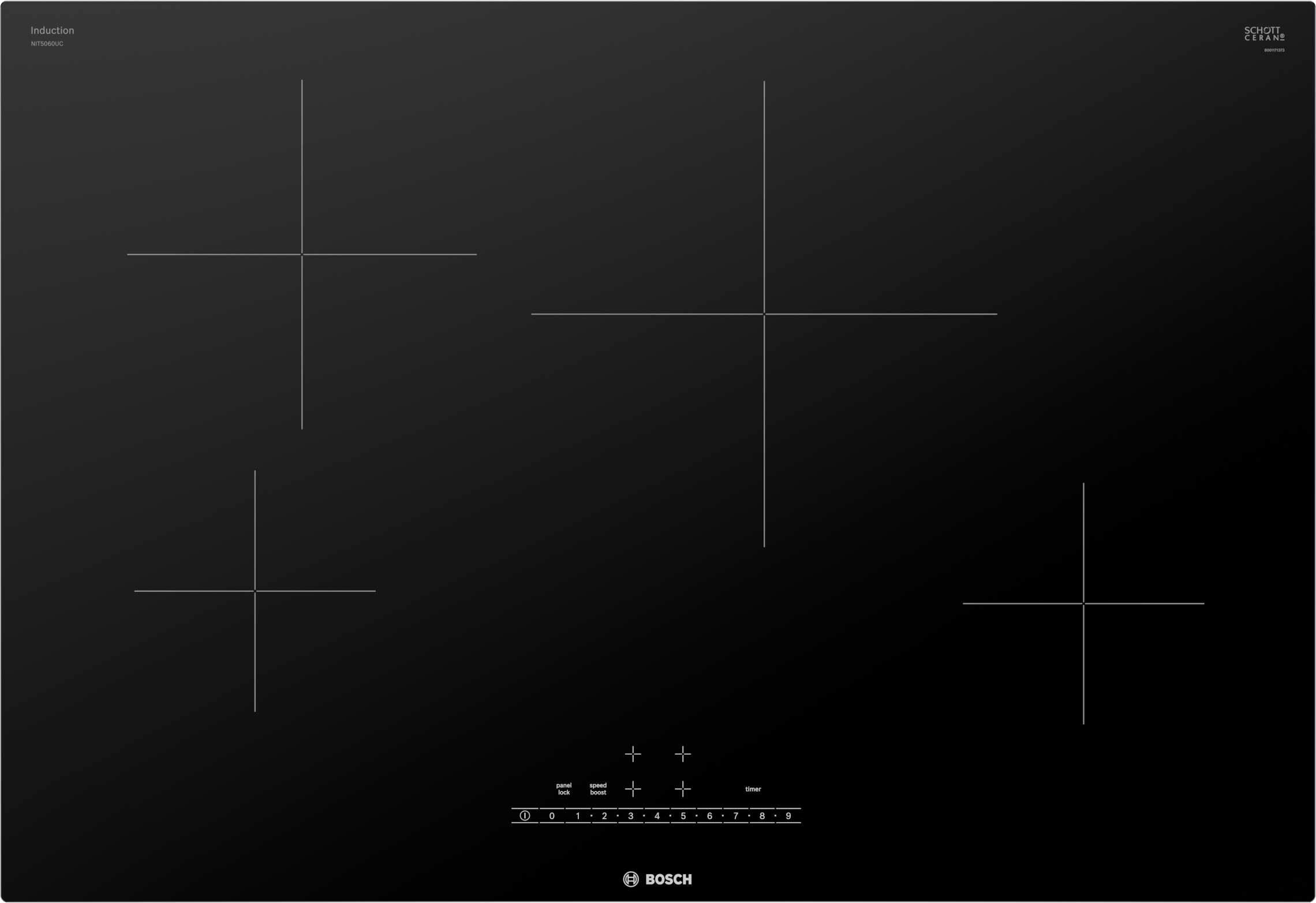 500 Series Induction Cooktop 30" Black, Without Frame